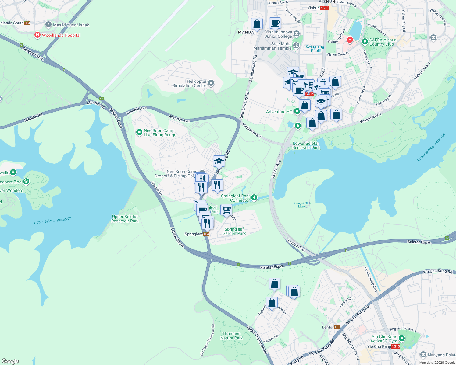 map of restaurants, bars, coffee shops, grocery stores, and more near in Singapore