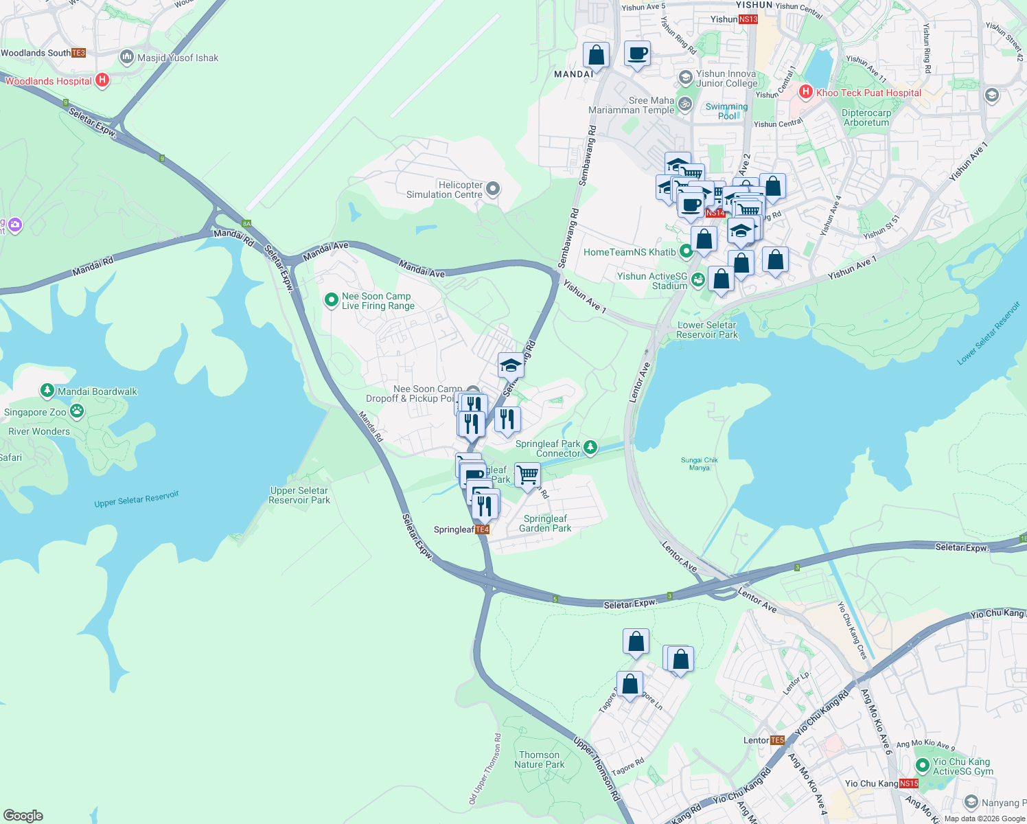 map of restaurants, bars, coffee shops, grocery stores, and more near in Singapore