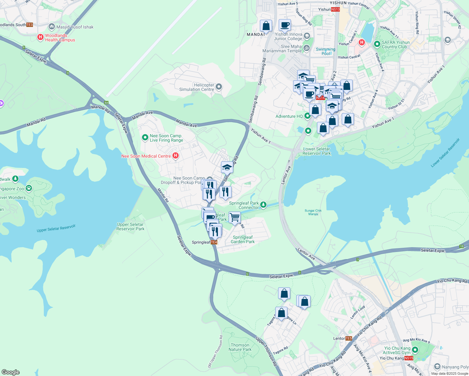 map of restaurants, bars, coffee shops, grocery stores, and more near in Singapore