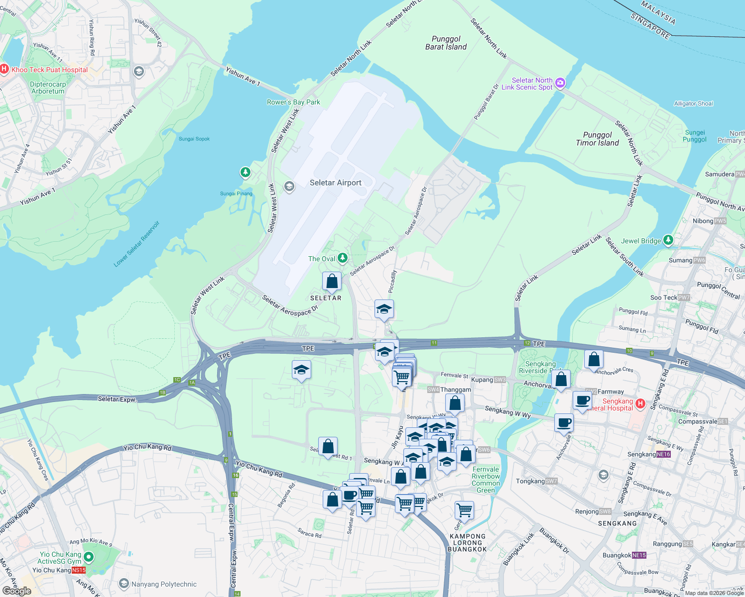 map of restaurants, bars, coffee shops, grocery stores, and more near in Singapore