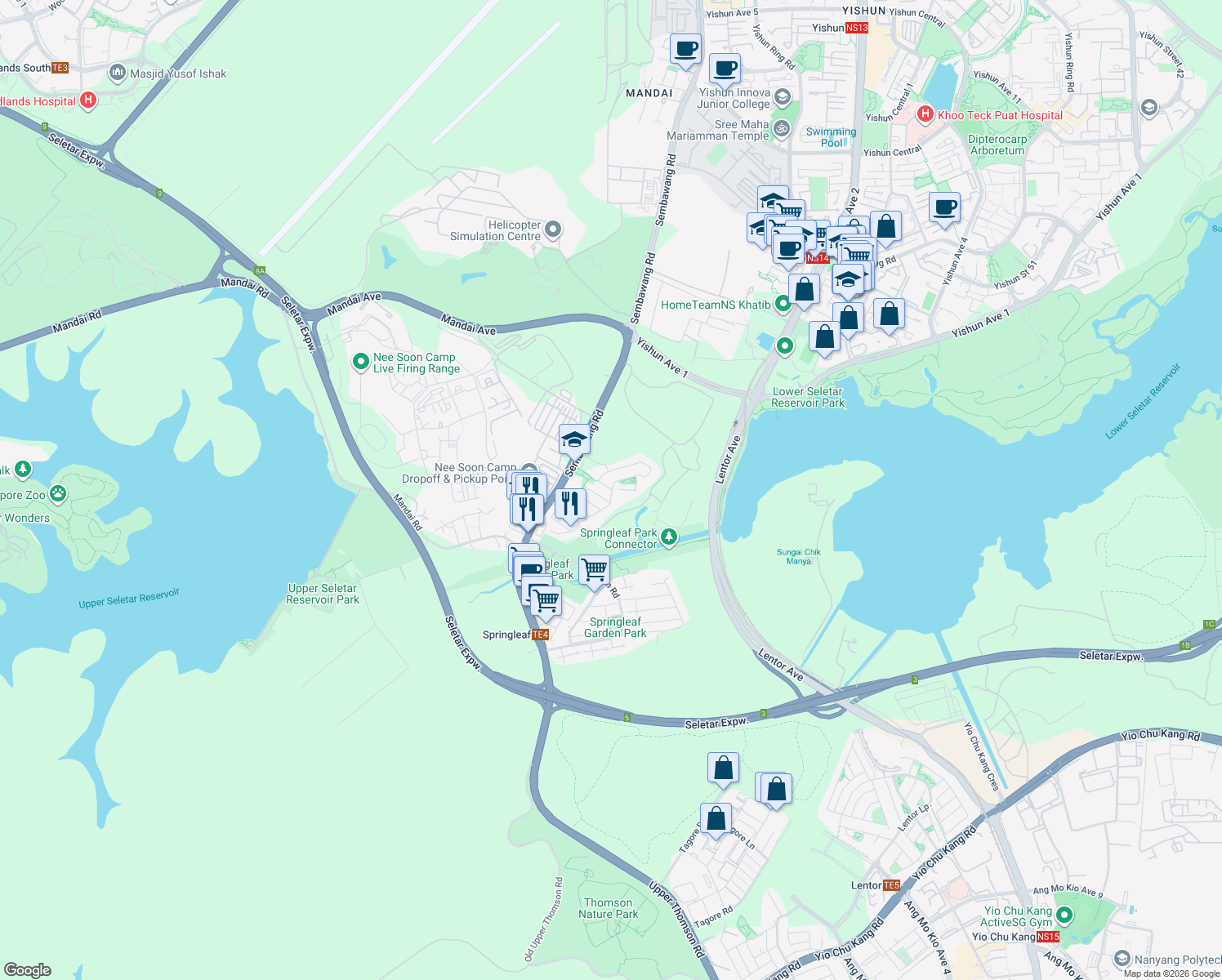 map of restaurants, bars, coffee shops, grocery stores, and more near in Singapore