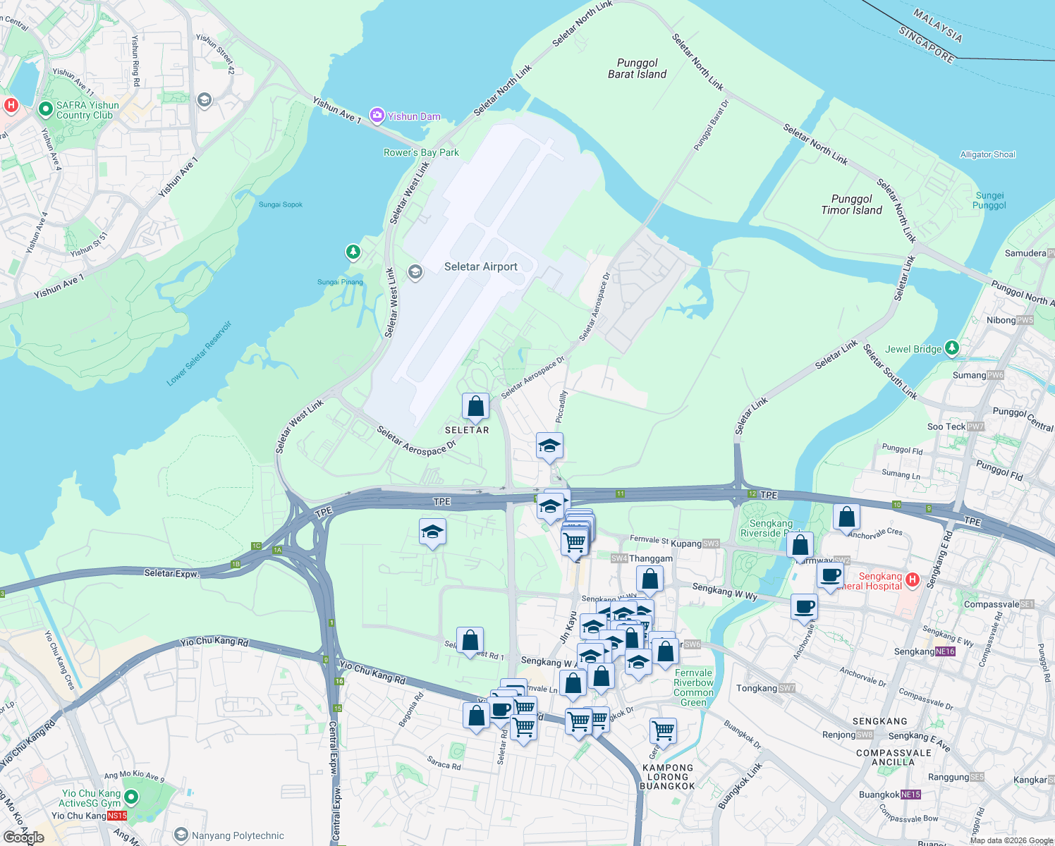 map of restaurants, bars, coffee shops, grocery stores, and more near in Singapore