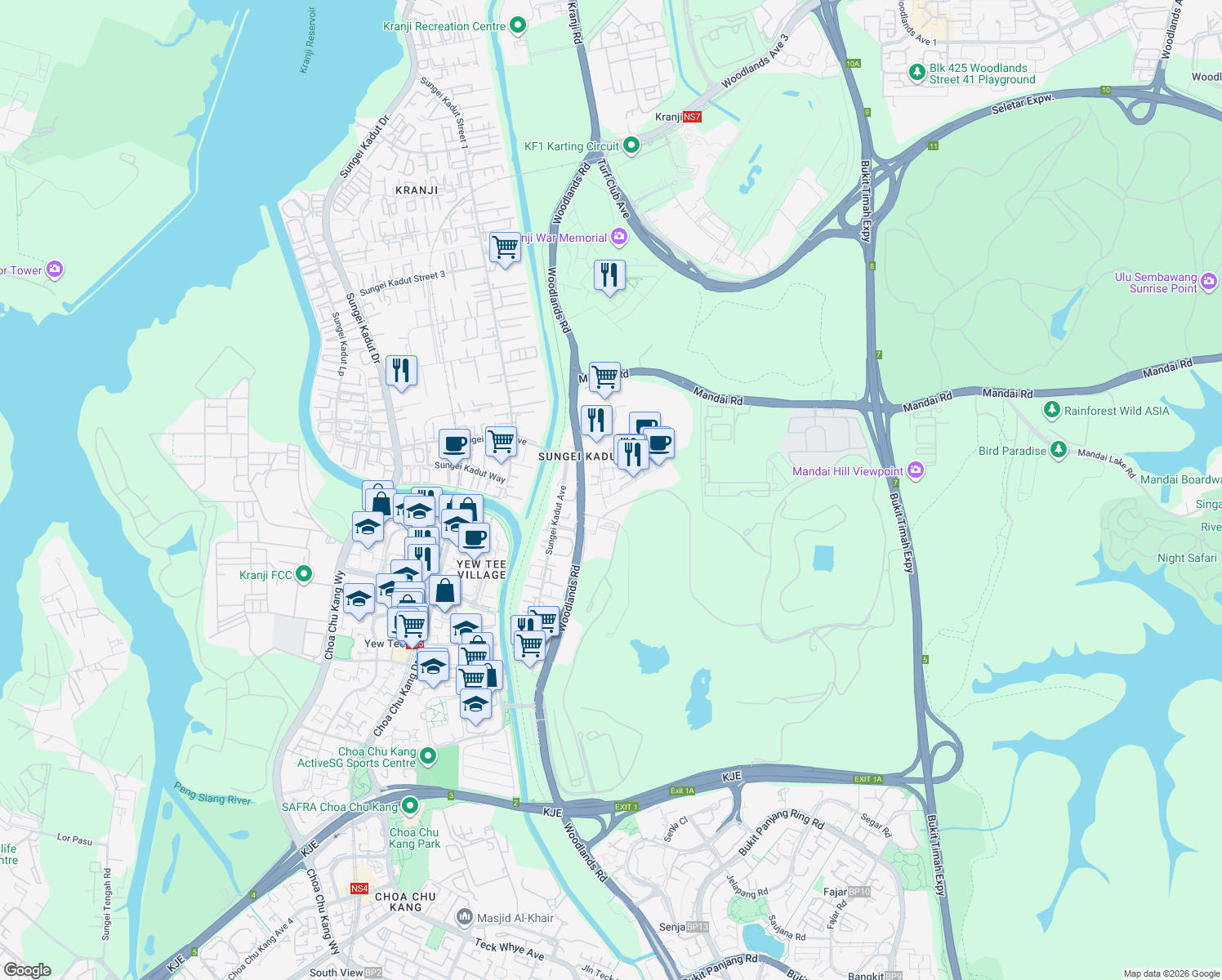 map of restaurants, bars, coffee shops, grocery stores, and more near in Singapore