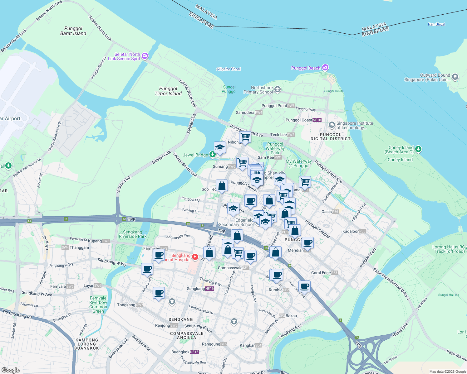 map of restaurants, bars, coffee shops, grocery stores, and more near in Singapore