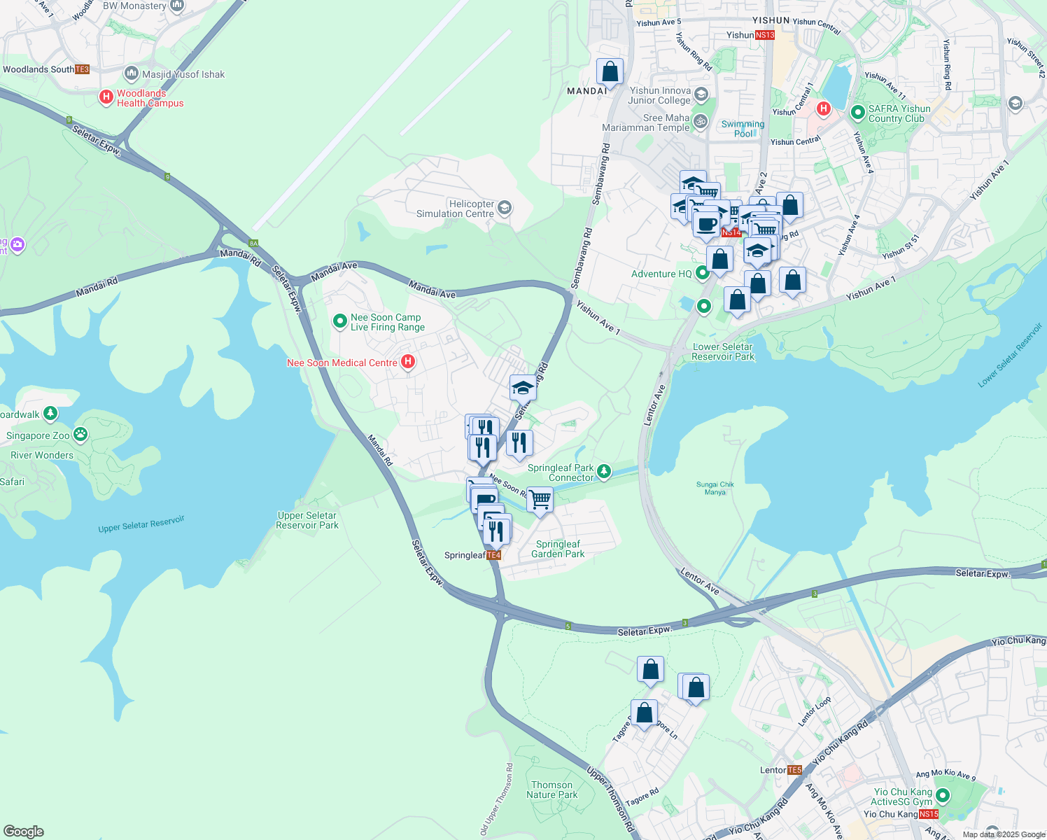 map of restaurants, bars, coffee shops, grocery stores, and more near in Singapore