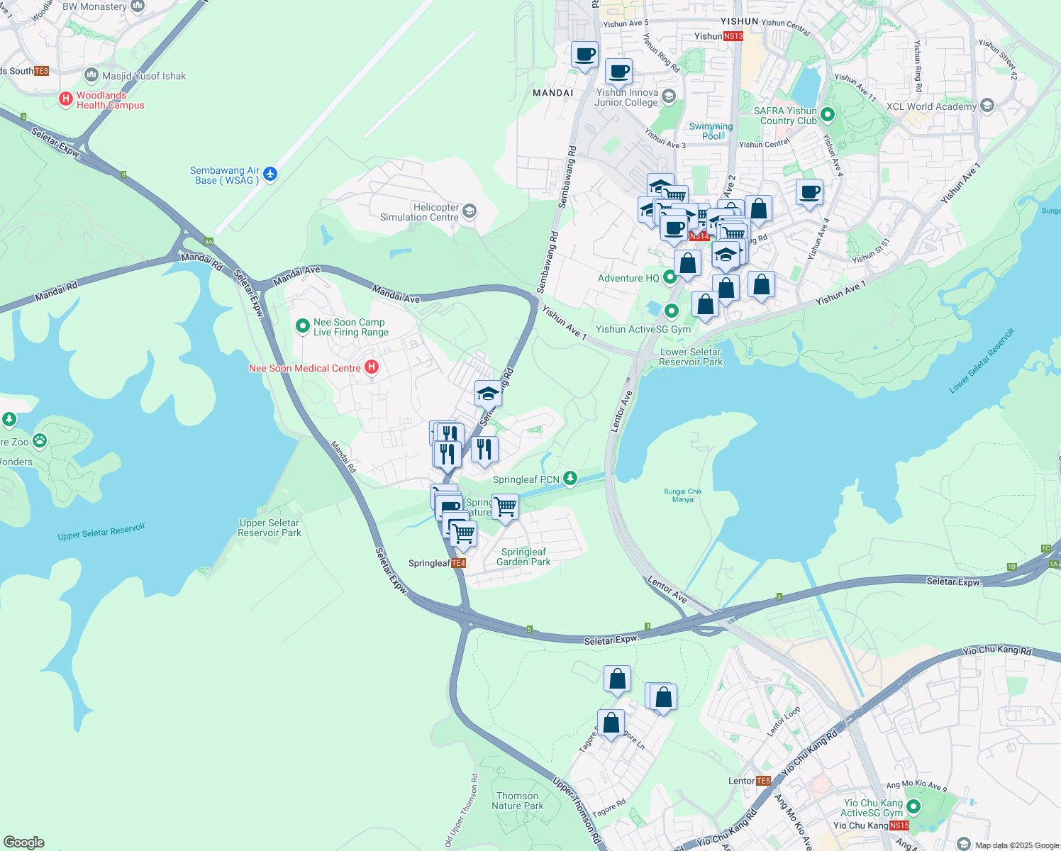 map of restaurants, bars, coffee shops, grocery stores, and more near in Singapore