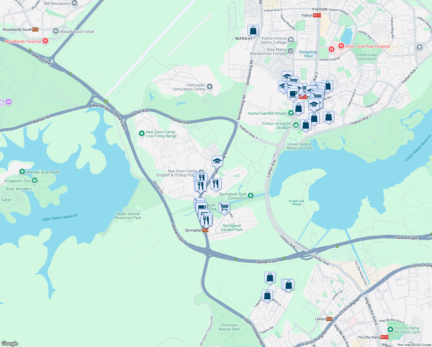 map of restaurants, bars, coffee shops, grocery stores, and more near in Singapore