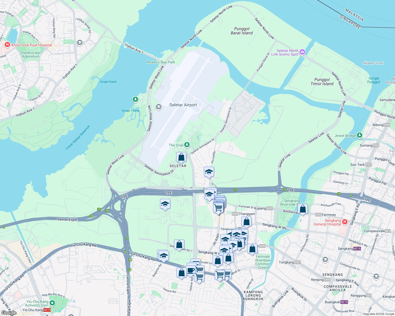 map of restaurants, bars, coffee shops, grocery stores, and more near in Singapore