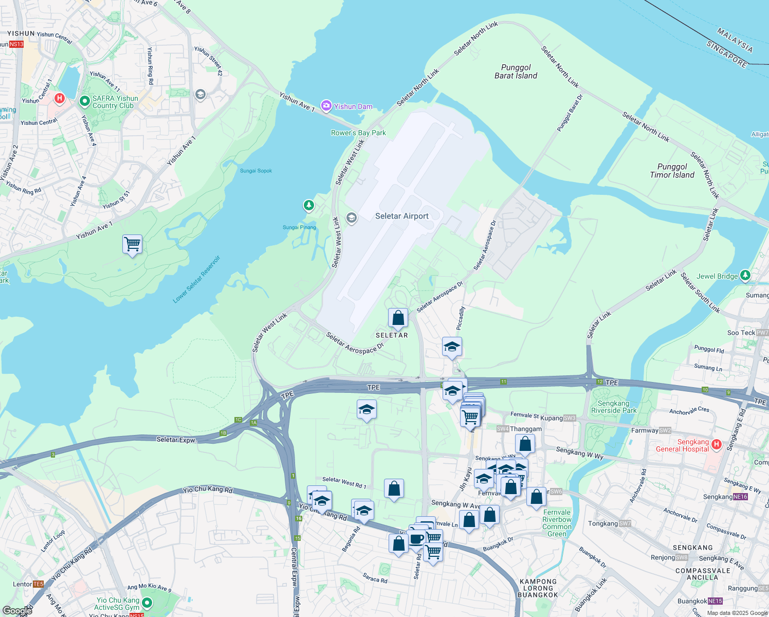map of restaurants, bars, coffee shops, grocery stores, and more near in Singapore