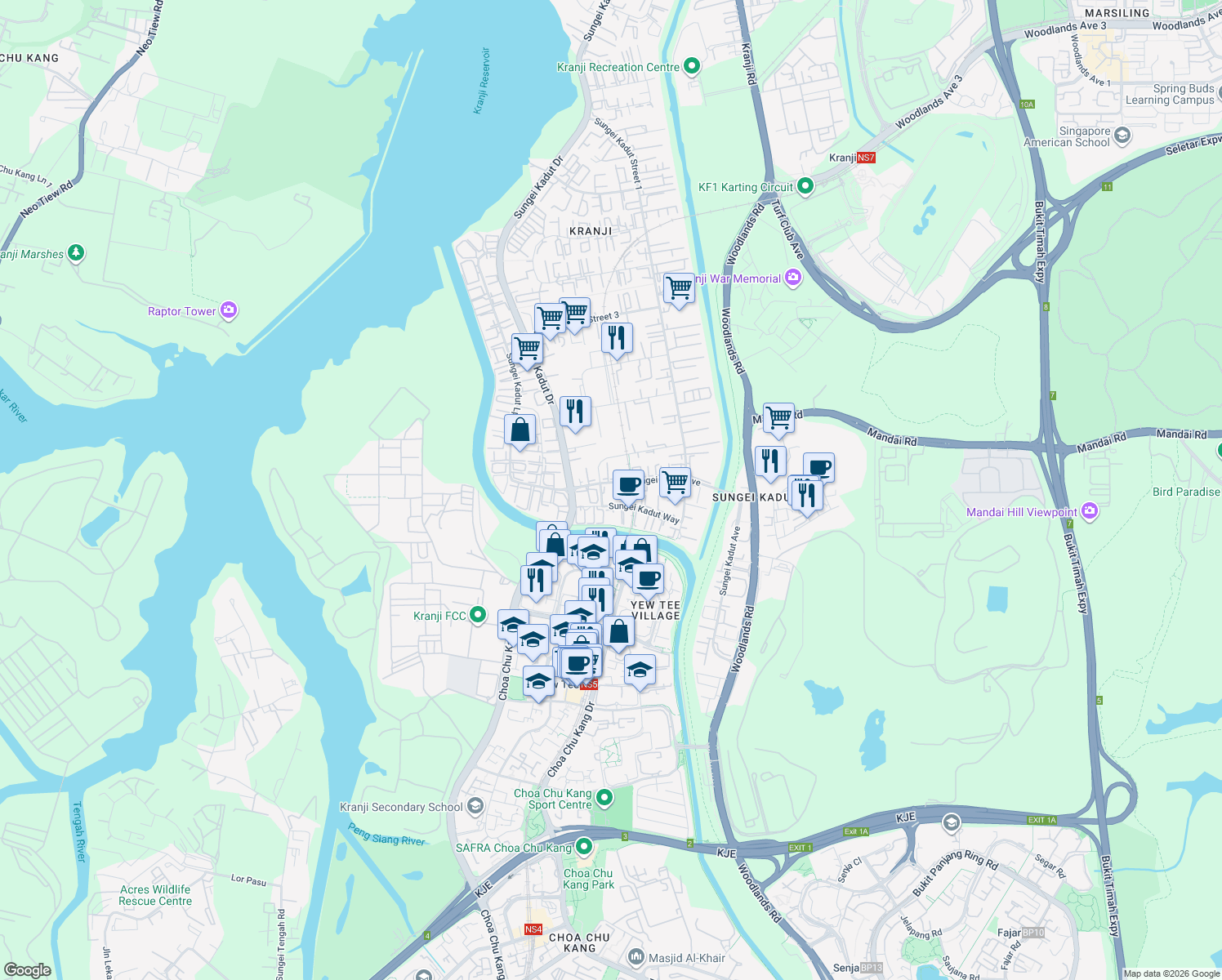 map of restaurants, bars, coffee shops, grocery stores, and more near in Singapore