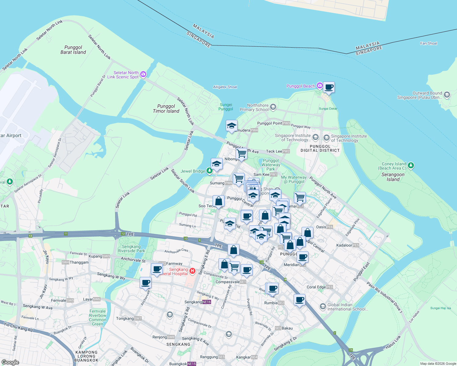 map of restaurants, bars, coffee shops, grocery stores, and more near in Singapore