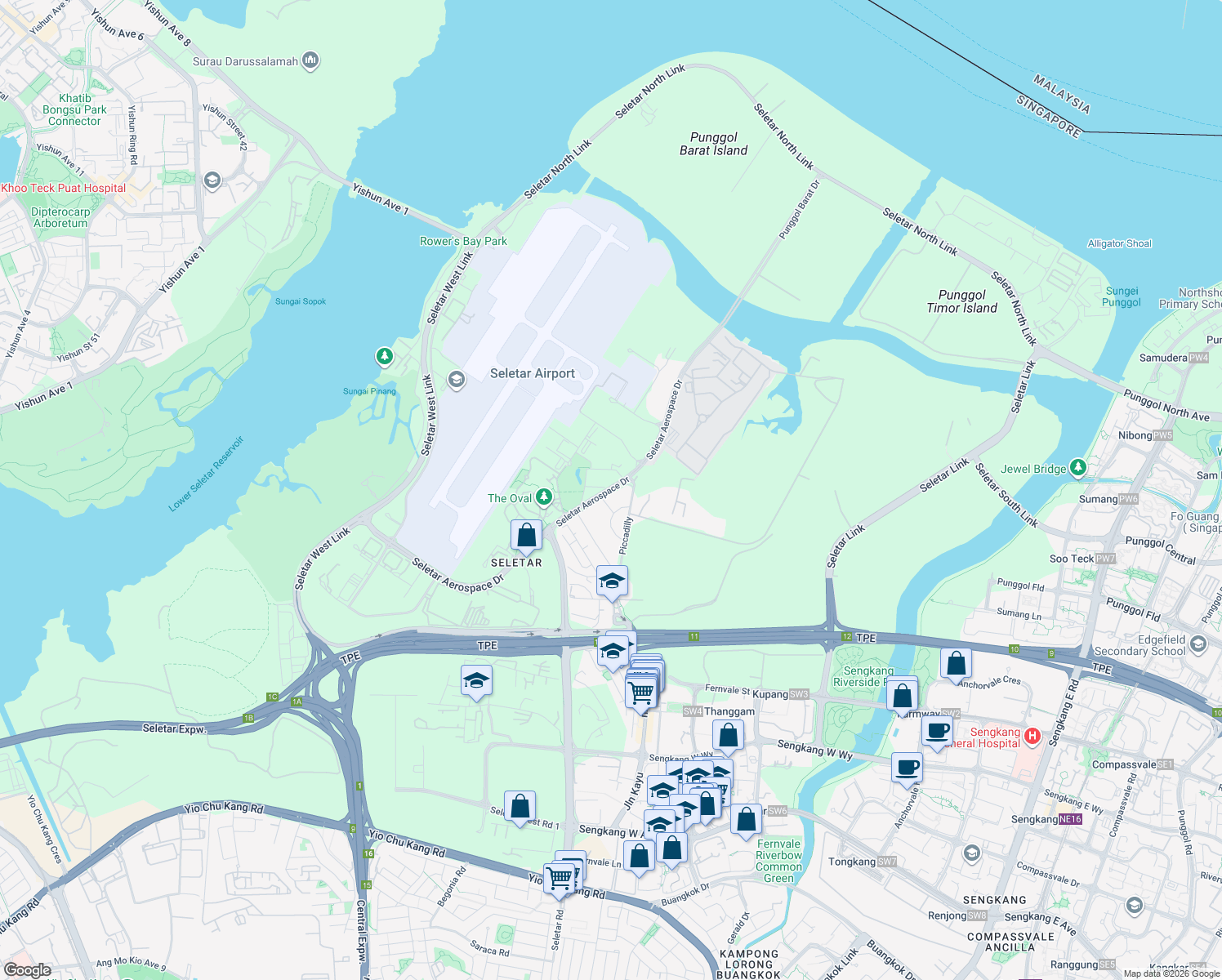 map of restaurants, bars, coffee shops, grocery stores, and more near in Singapore