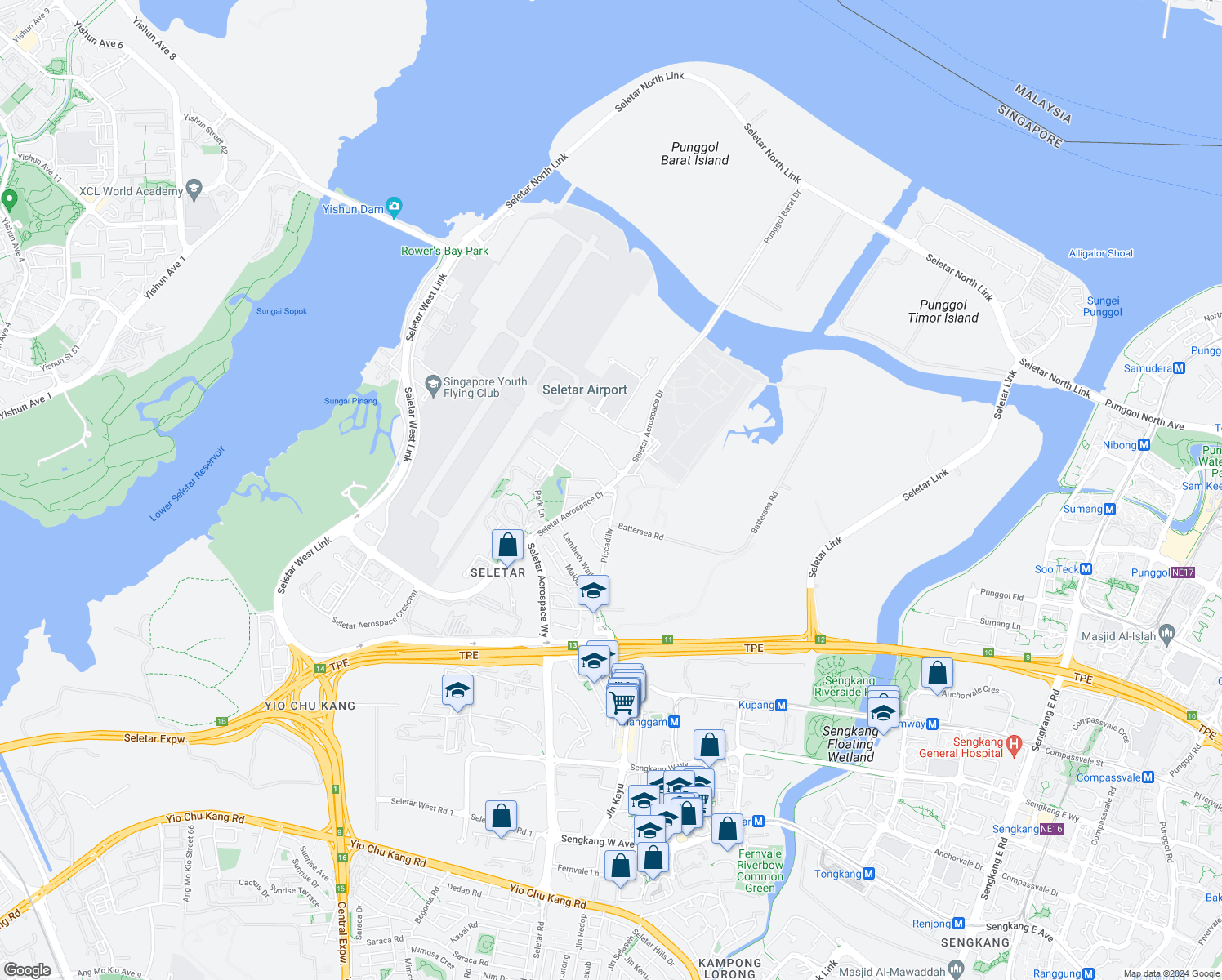 map of restaurants, bars, coffee shops, grocery stores, and more near in Singapore