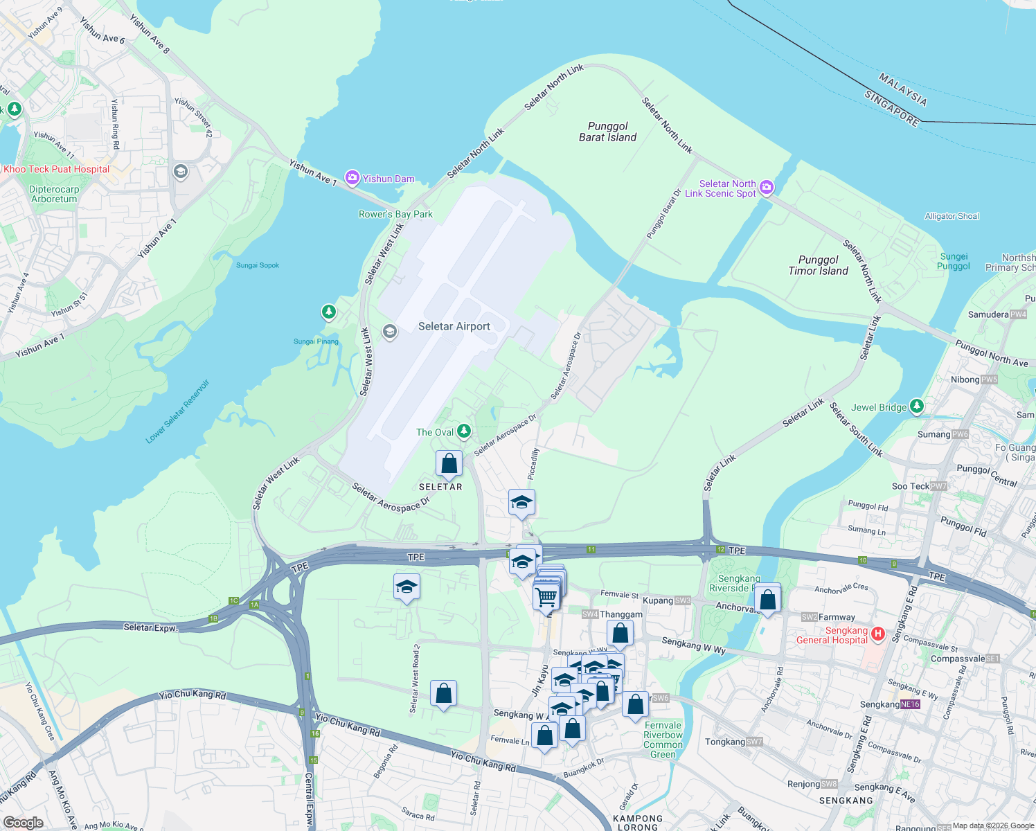 map of restaurants, bars, coffee shops, grocery stores, and more near in Singapore