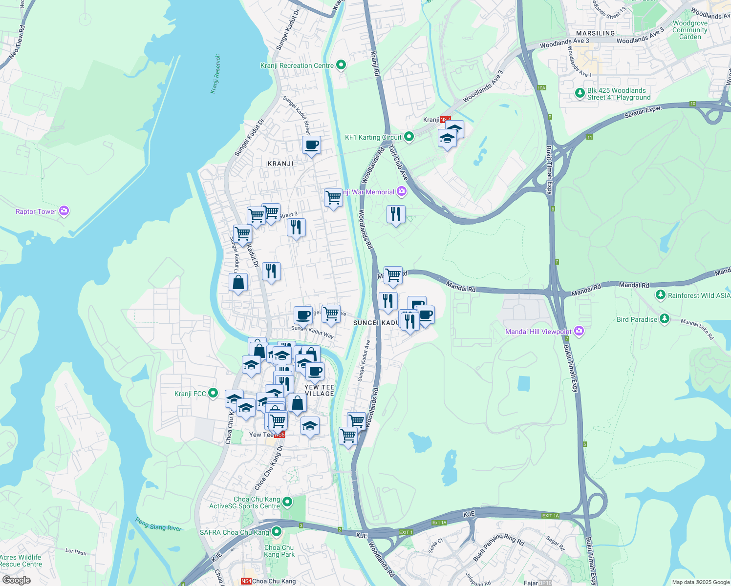 map of restaurants, bars, coffee shops, grocery stores, and more near in Singapore