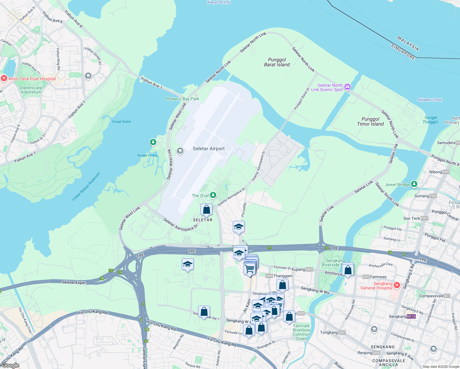 map of restaurants, bars, coffee shops, grocery stores, and more near in Singapore