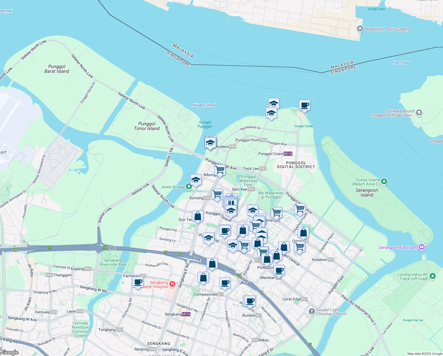 map of restaurants, bars, coffee shops, grocery stores, and more near in Singapore
