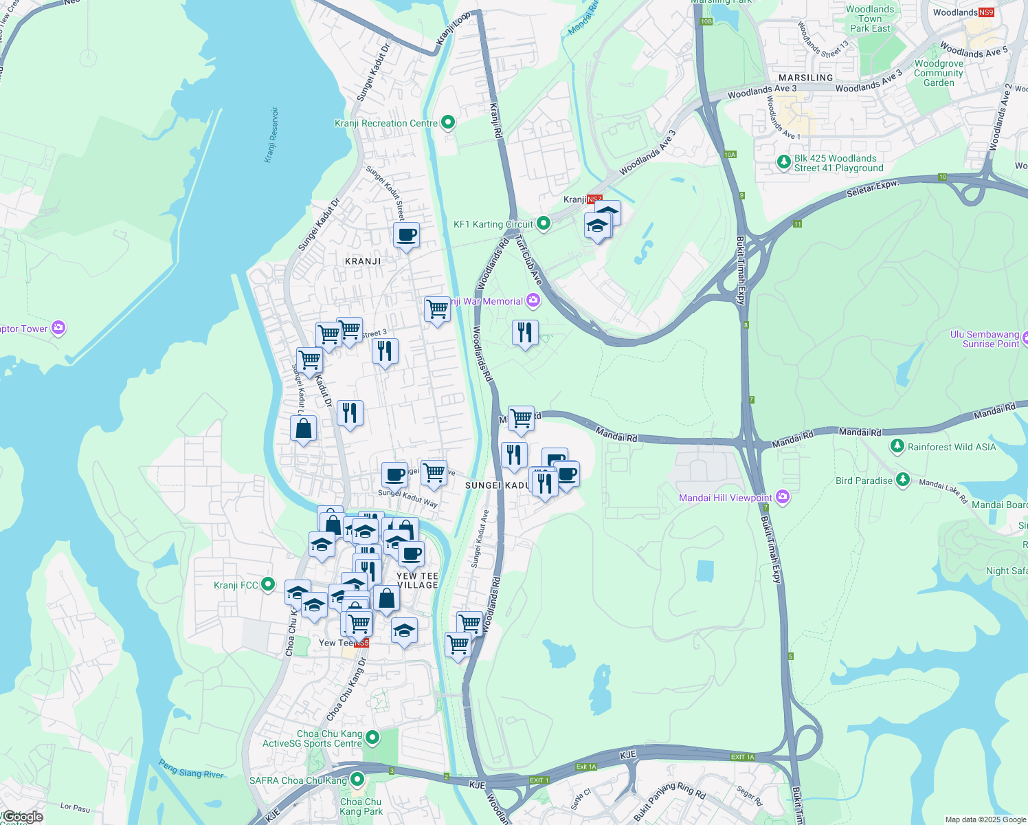 map of restaurants, bars, coffee shops, grocery stores, and more near in Singapore