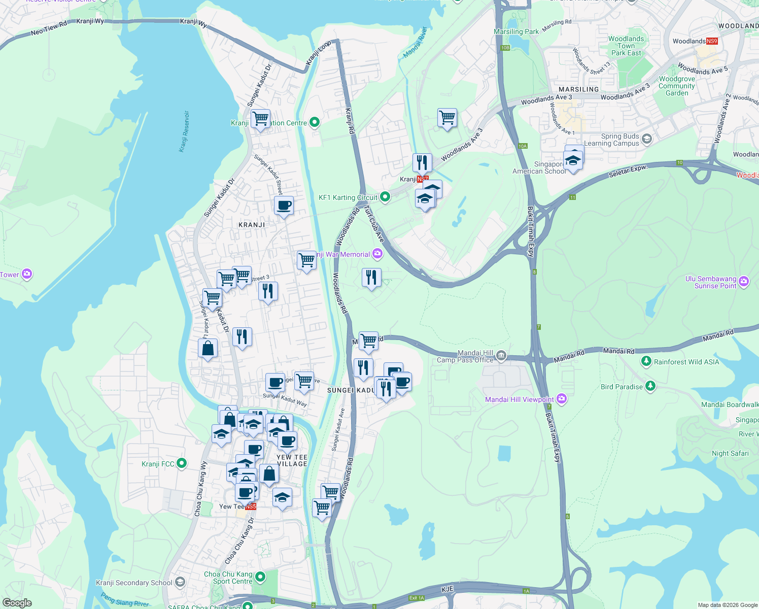 map of restaurants, bars, coffee shops, grocery stores, and more near in Singapore