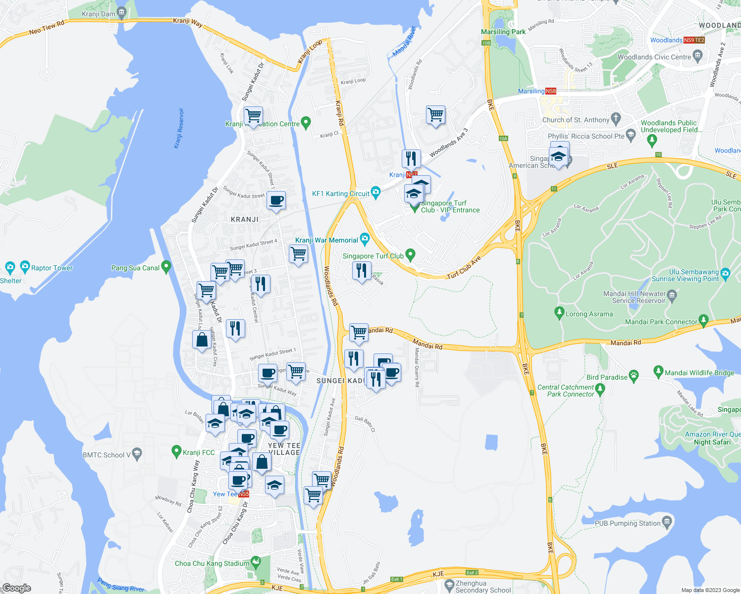 map of restaurants, bars, coffee shops, grocery stores, and more near in Singapore