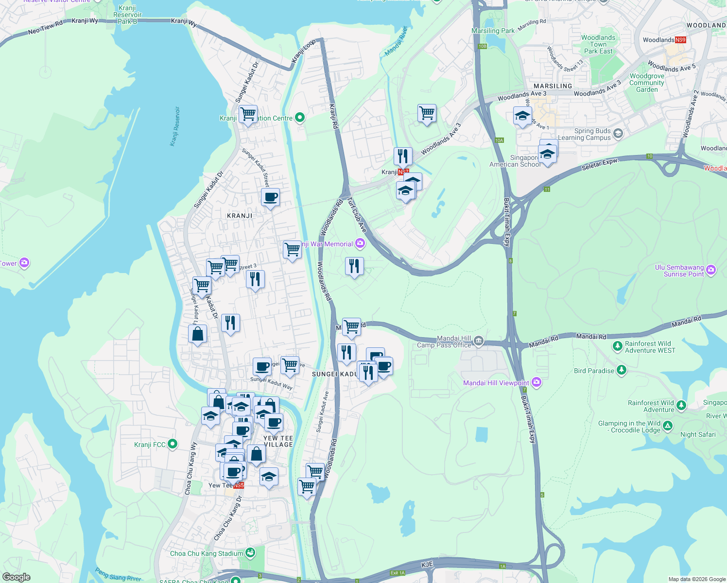 map of restaurants, bars, coffee shops, grocery stores, and more near in Singapore