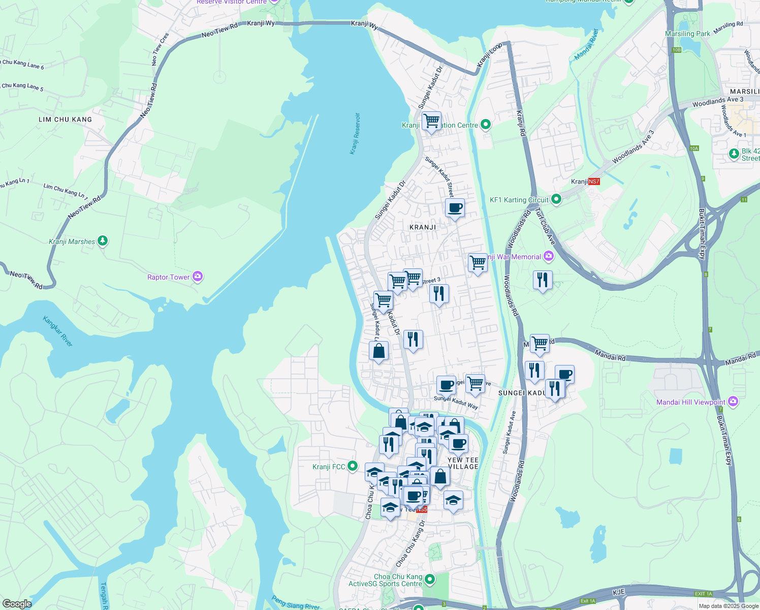 map of restaurants, bars, coffee shops, grocery stores, and more near in Singapore