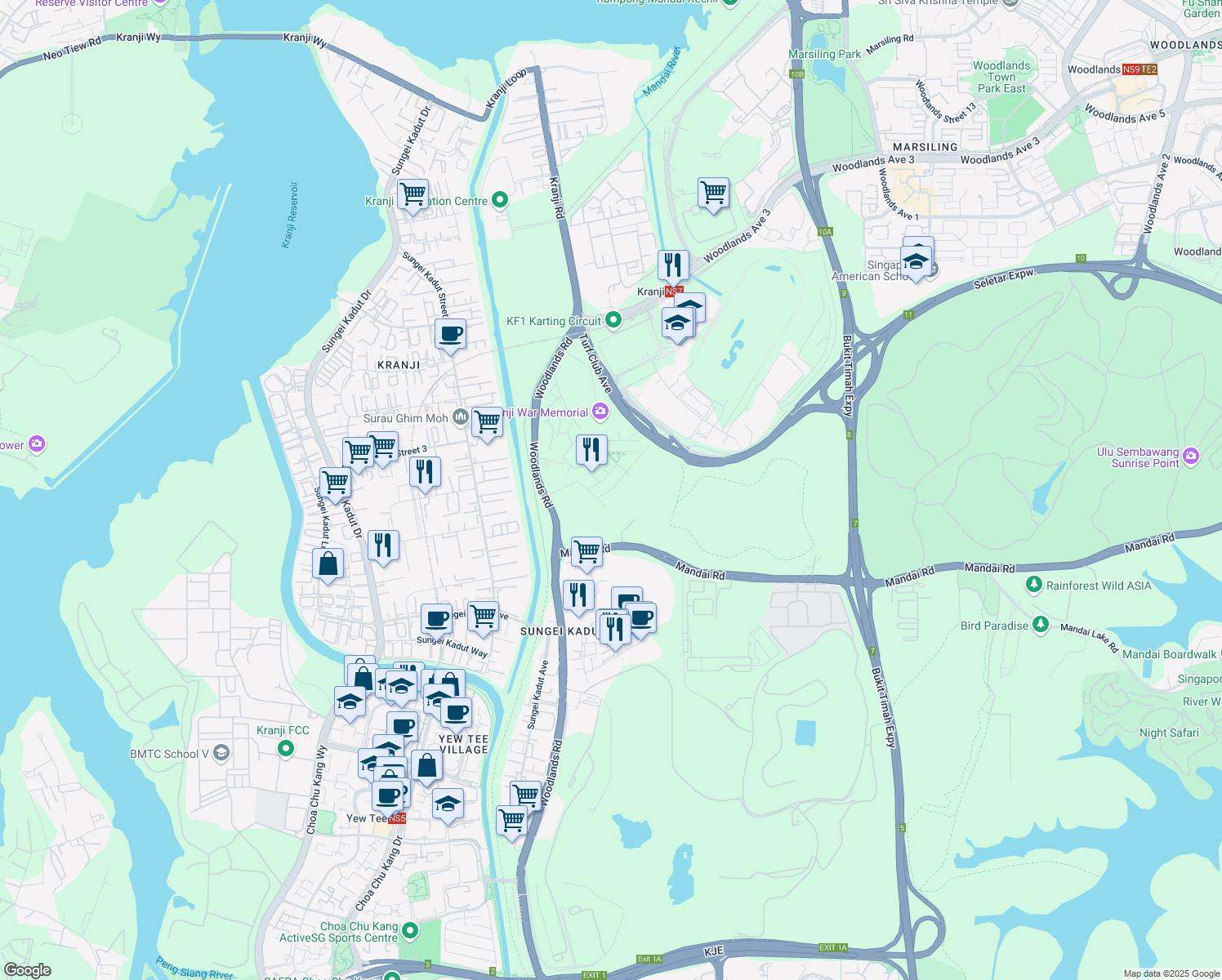 map of restaurants, bars, coffee shops, grocery stores, and more near in Singapore
