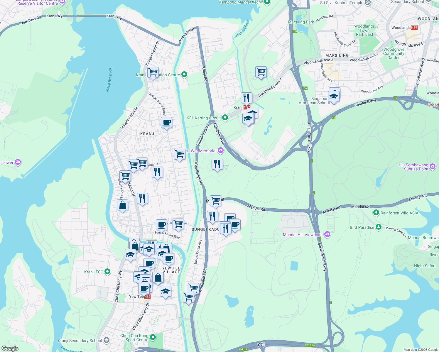map of restaurants, bars, coffee shops, grocery stores, and more near in Singapore