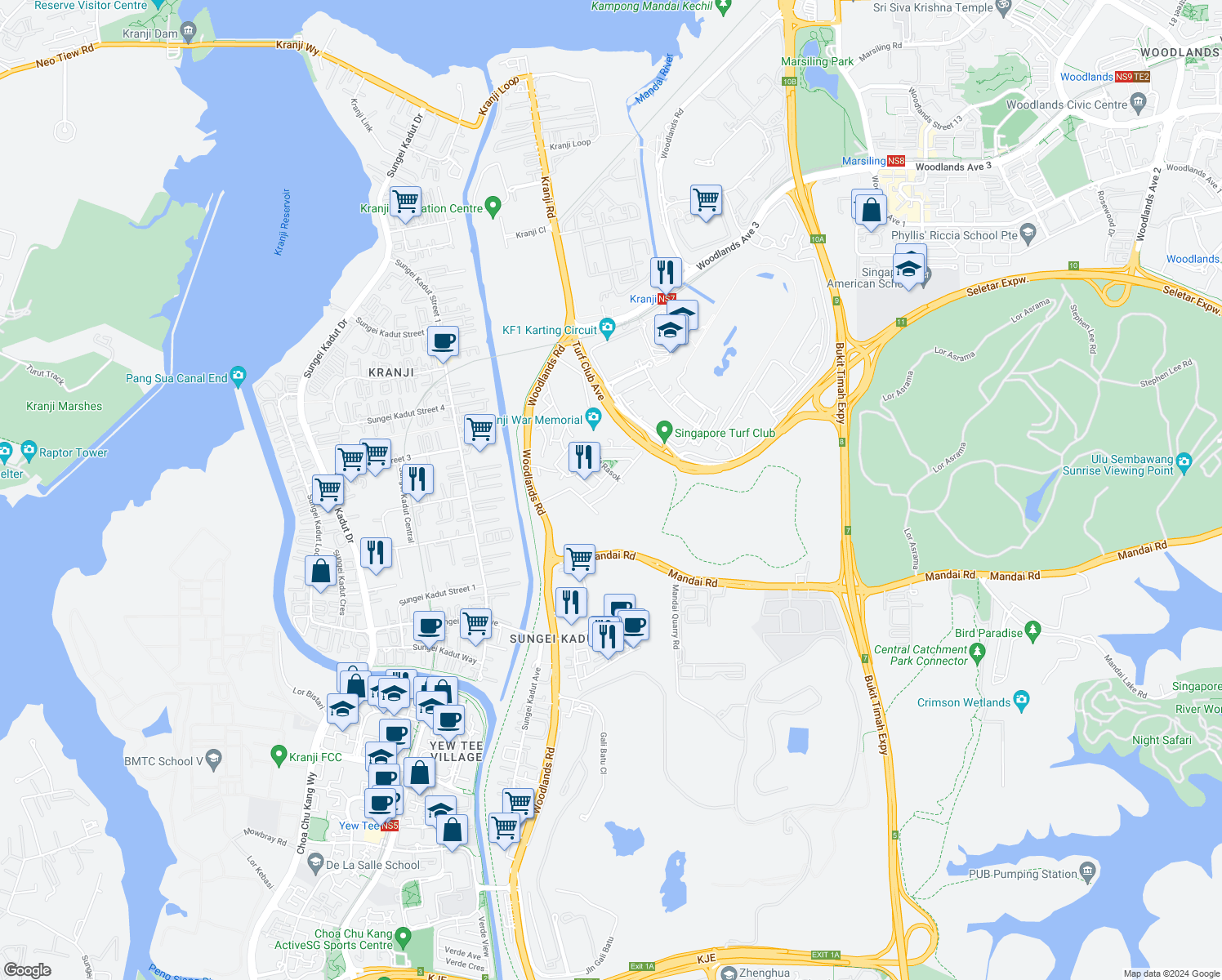 map of restaurants, bars, coffee shops, grocery stores, and more near in Singapore