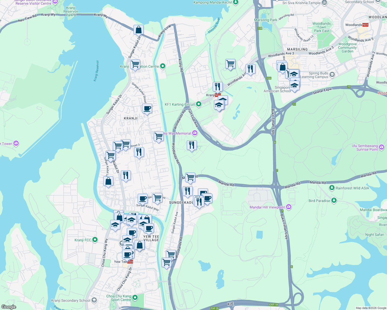 map of restaurants, bars, coffee shops, grocery stores, and more near in Singapore