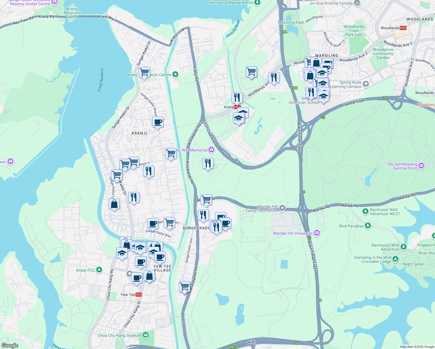 map of restaurants, bars, coffee shops, grocery stores, and more near in Singapore