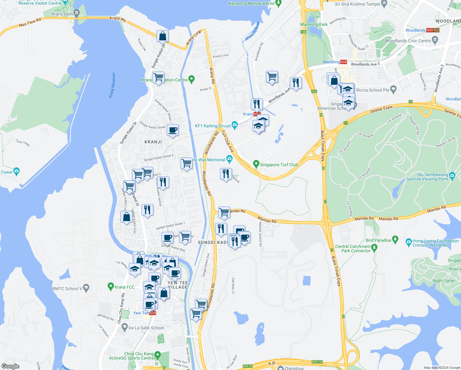 map of restaurants, bars, coffee shops, grocery stores, and more near in Singapore