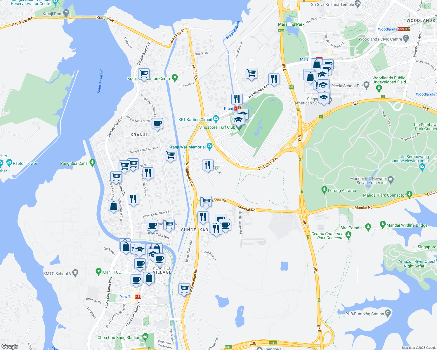 map of restaurants, bars, coffee shops, grocery stores, and more near in Singapore