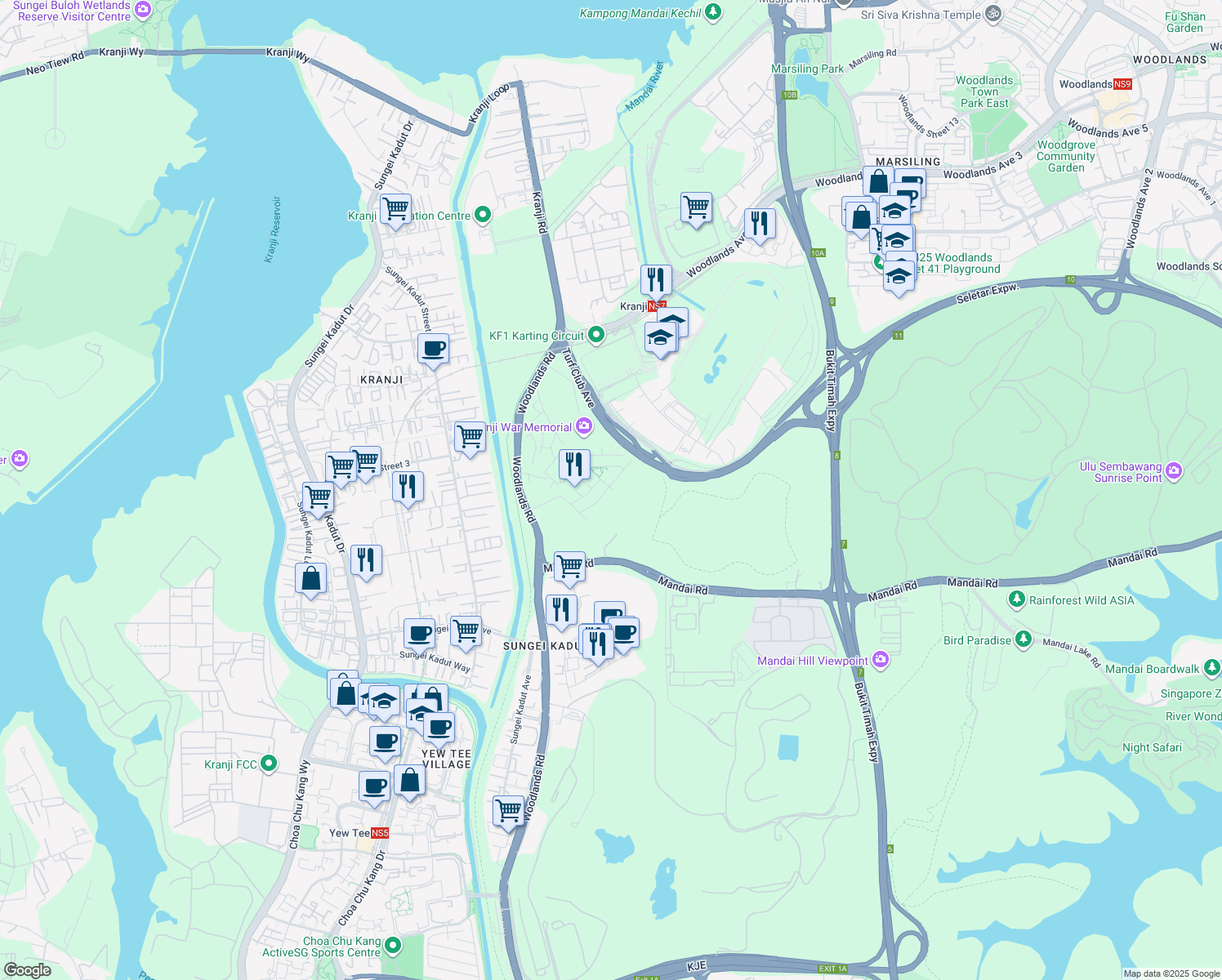 map of restaurants, bars, coffee shops, grocery stores, and more near in Singapore