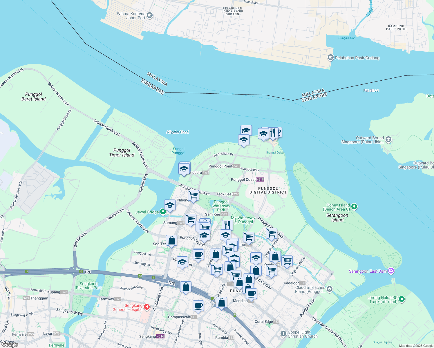 map of restaurants, bars, coffee shops, grocery stores, and more near in Singapore