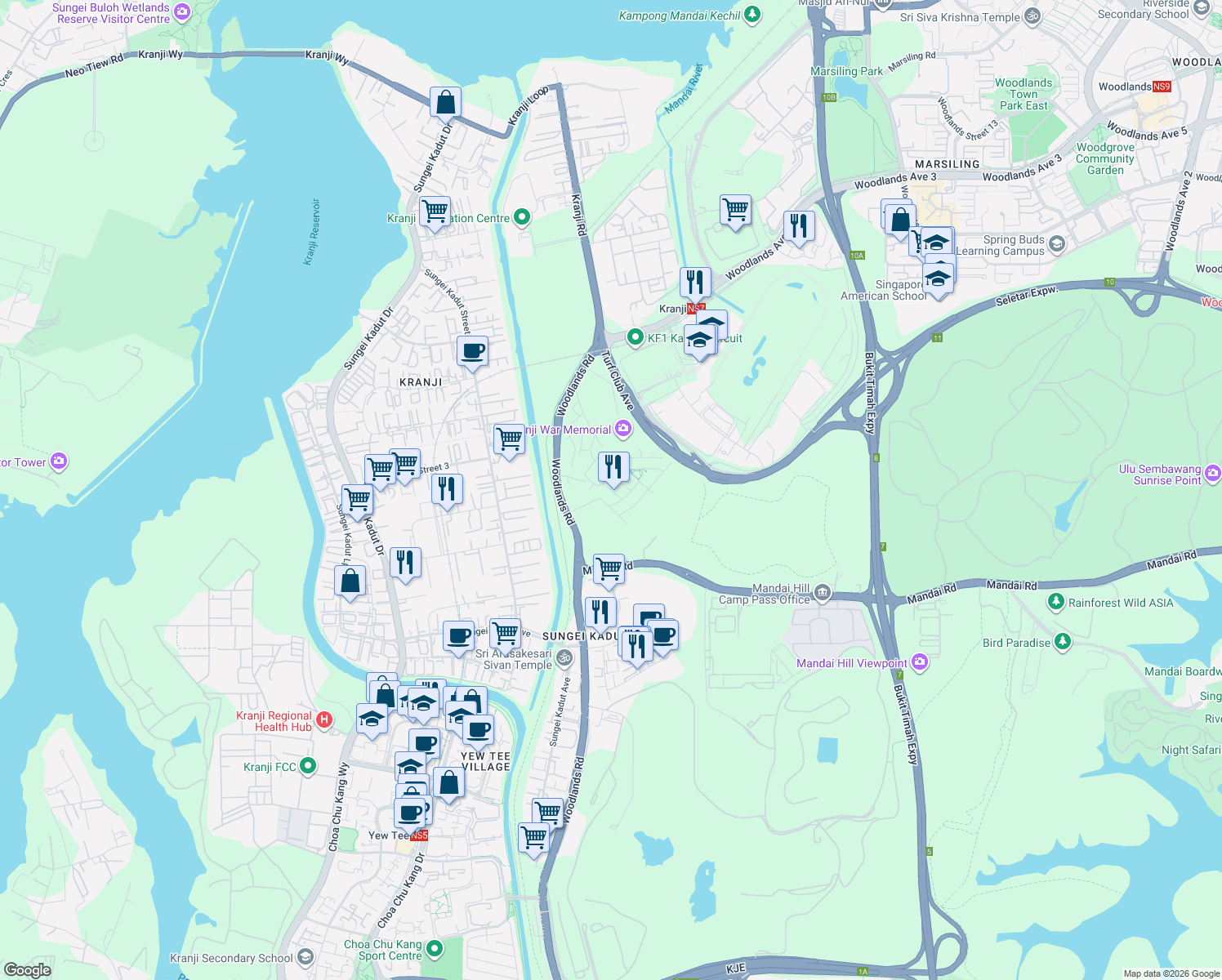 map of restaurants, bars, coffee shops, grocery stores, and more near in Singapore