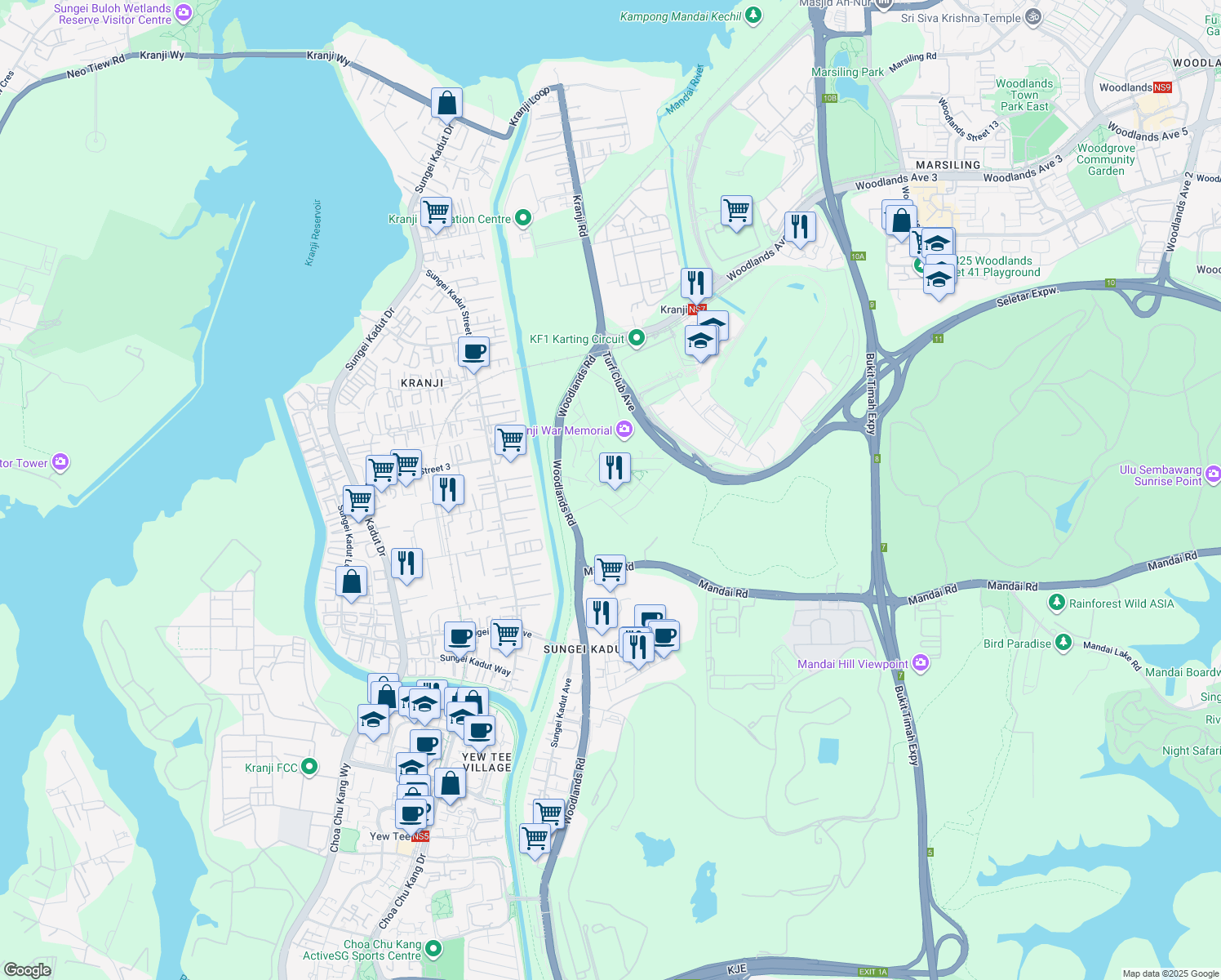 map of restaurants, bars, coffee shops, grocery stores, and more near in Singapore