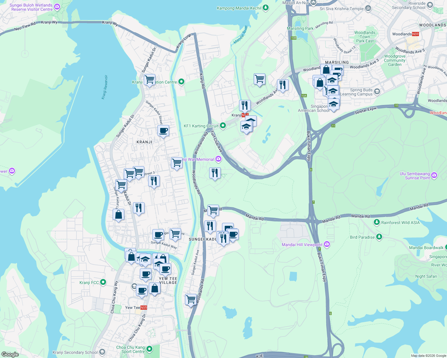map of restaurants, bars, coffee shops, grocery stores, and more near in Singapore