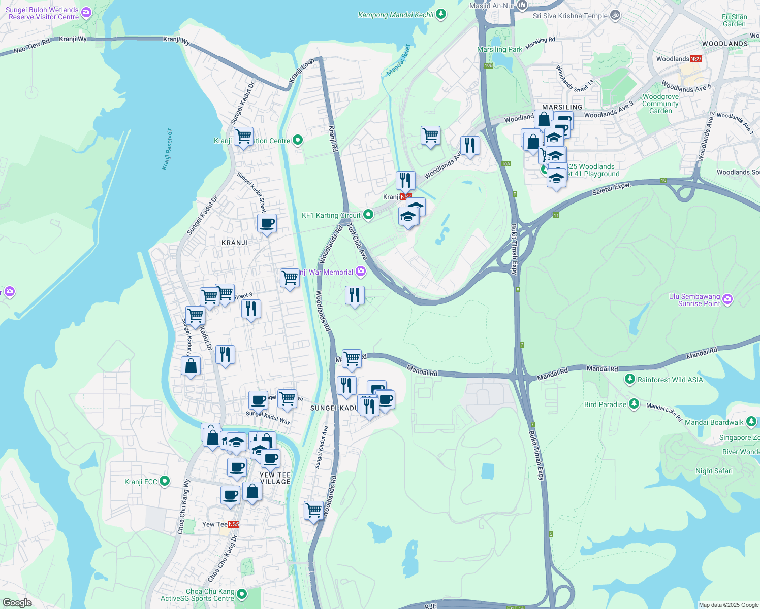map of restaurants, bars, coffee shops, grocery stores, and more near in Singapore