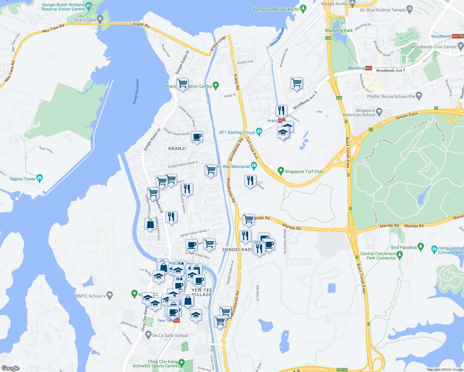 map of restaurants, bars, coffee shops, grocery stores, and more near in Singapore
