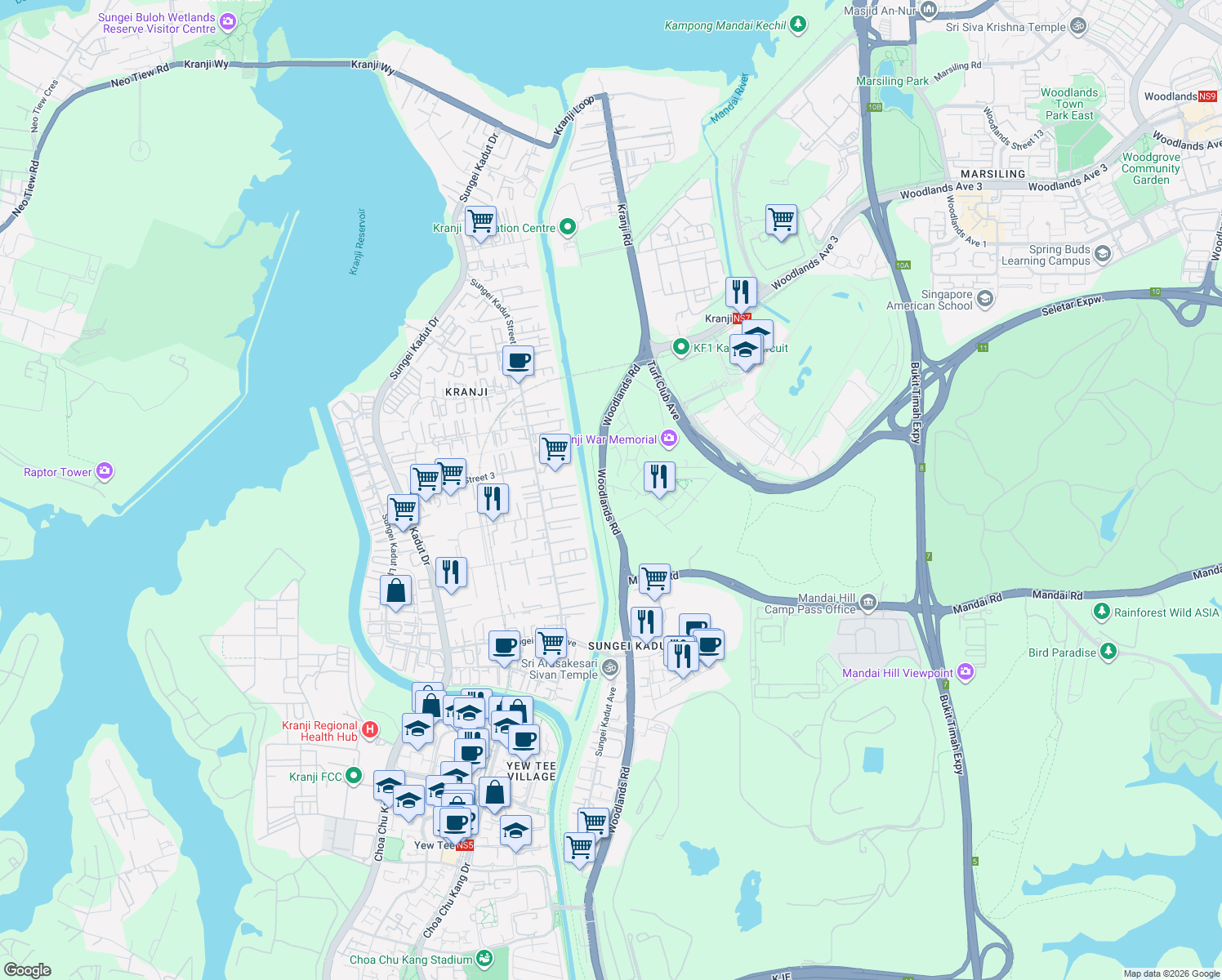 map of restaurants, bars, coffee shops, grocery stores, and more near in Singapore