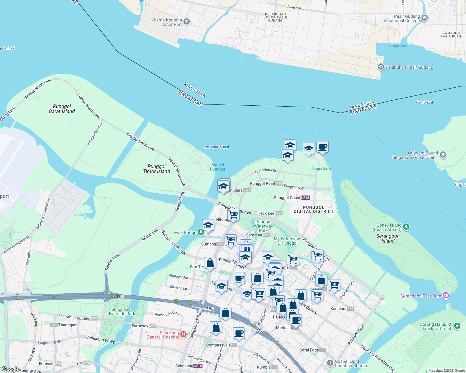 map of restaurants, bars, coffee shops, grocery stores, and more near in Singapore