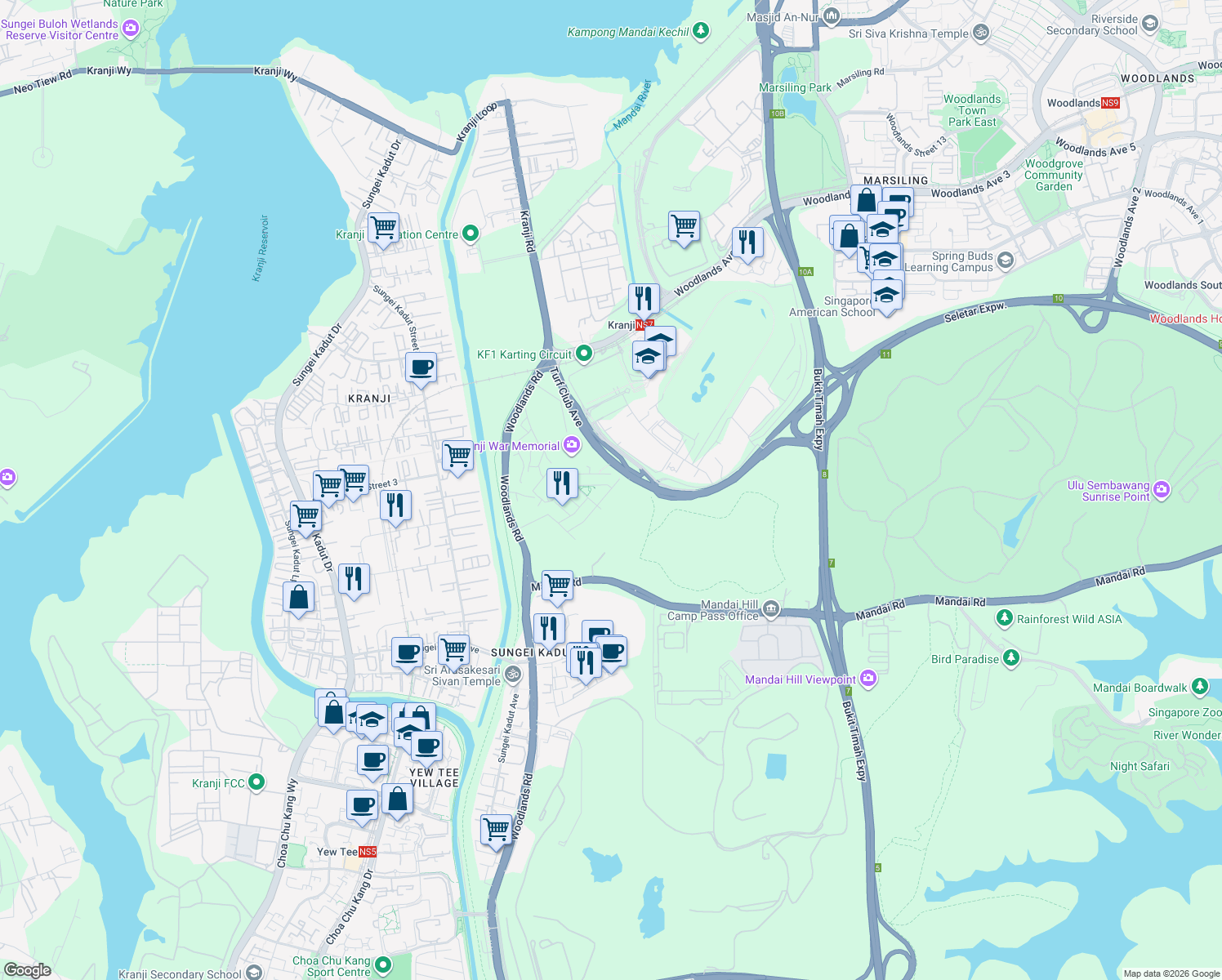 map of restaurants, bars, coffee shops, grocery stores, and more near in Singapore