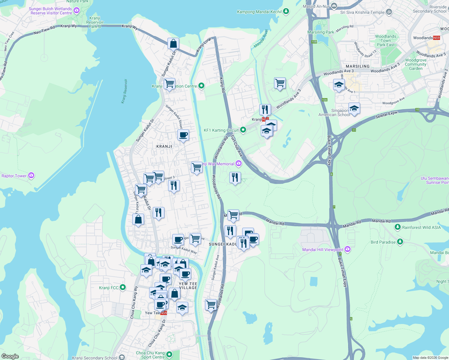 map of restaurants, bars, coffee shops, grocery stores, and more near in Singapore