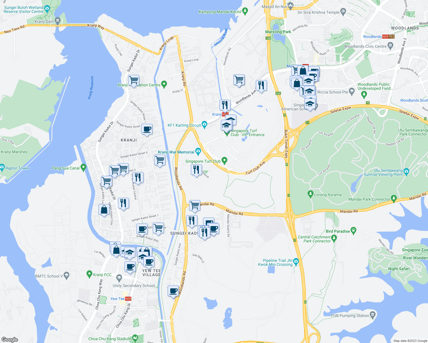 map of restaurants, bars, coffee shops, grocery stores, and more near in Singapore