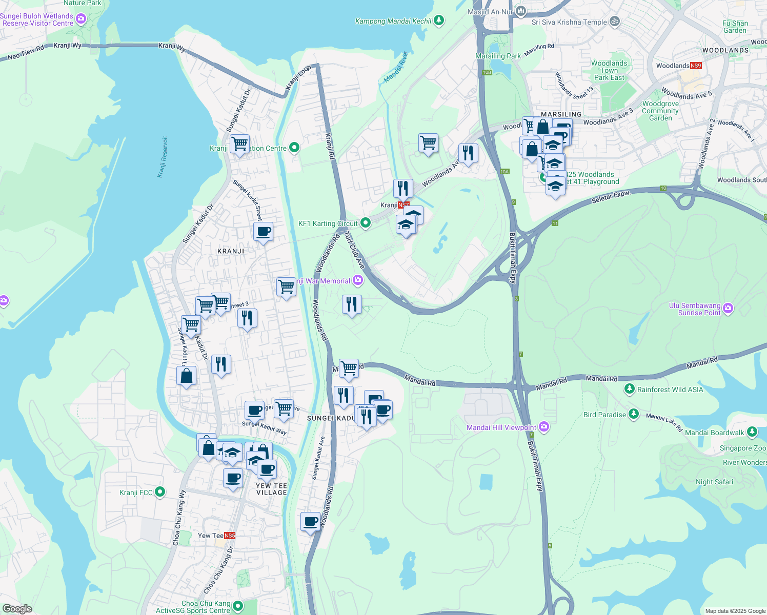 map of restaurants, bars, coffee shops, grocery stores, and more near in Singapore