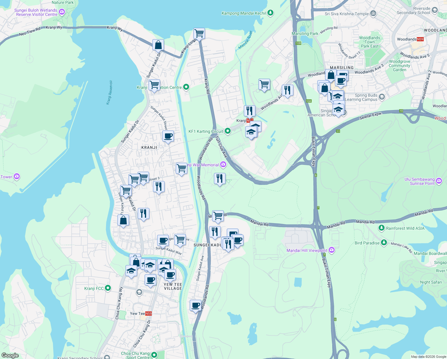 map of restaurants, bars, coffee shops, grocery stores, and more near in Singapore