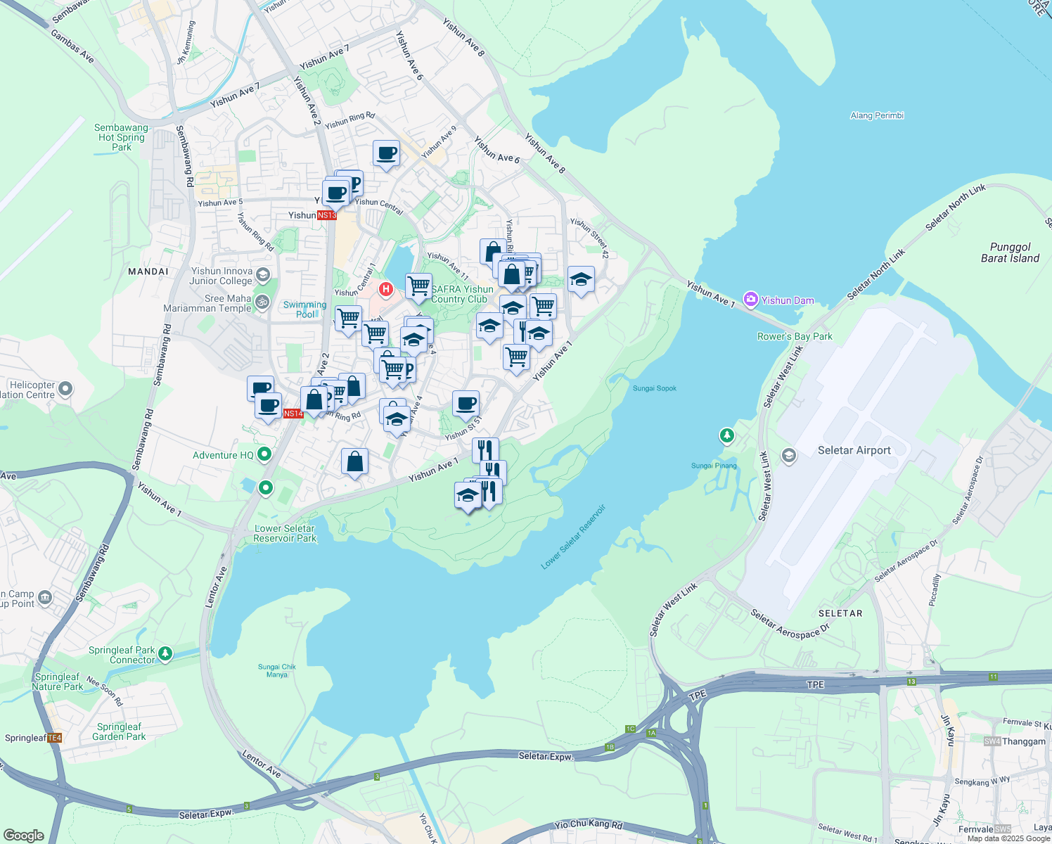map of restaurants, bars, coffee shops, grocery stores, and more near in Singapore