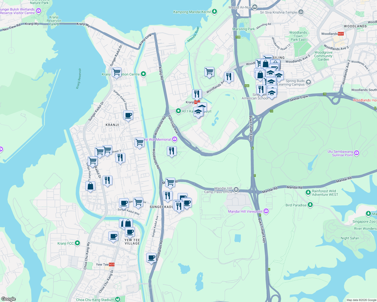 map of restaurants, bars, coffee shops, grocery stores, and more near in Singapore