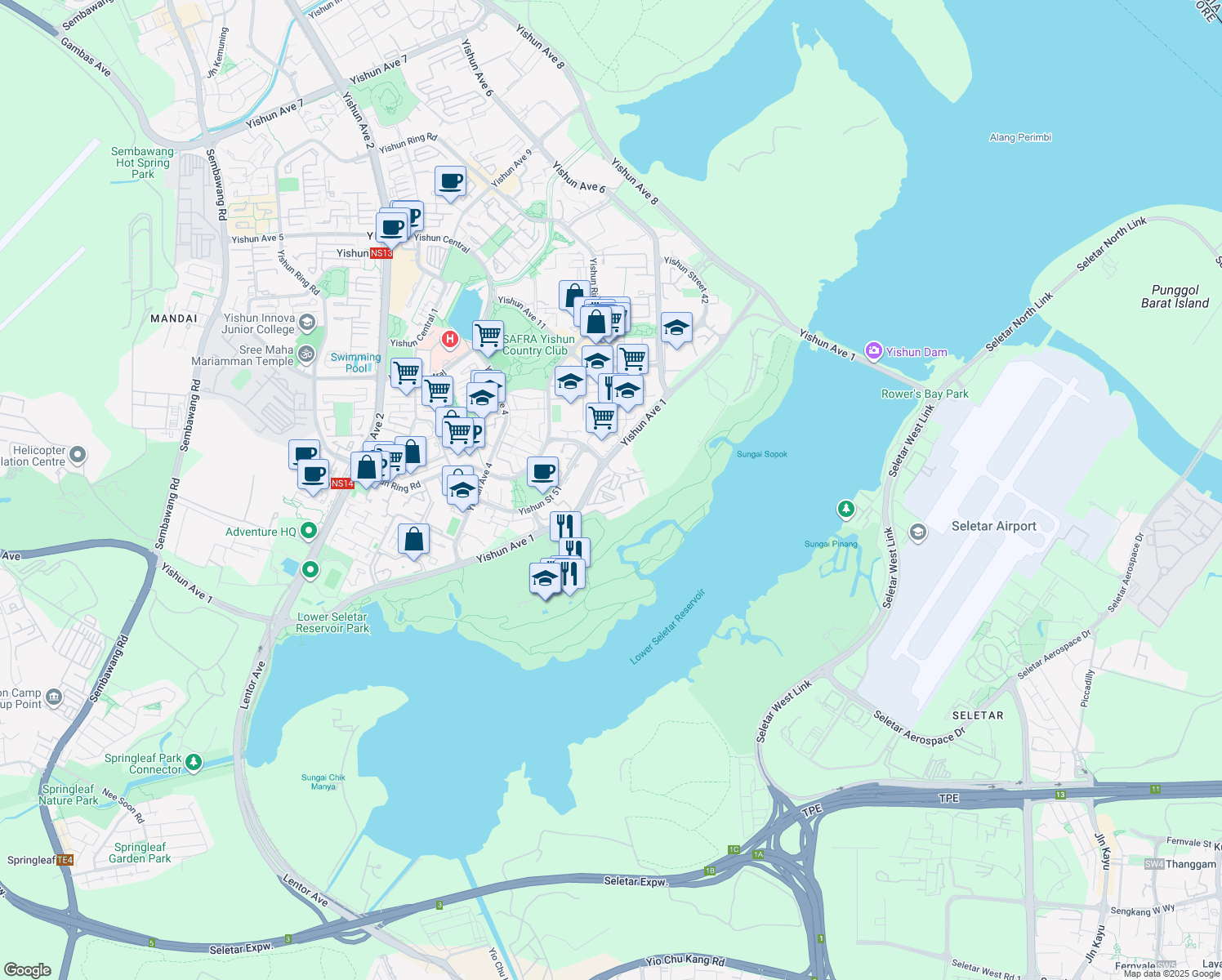 map of restaurants, bars, coffee shops, grocery stores, and more near in Singapore